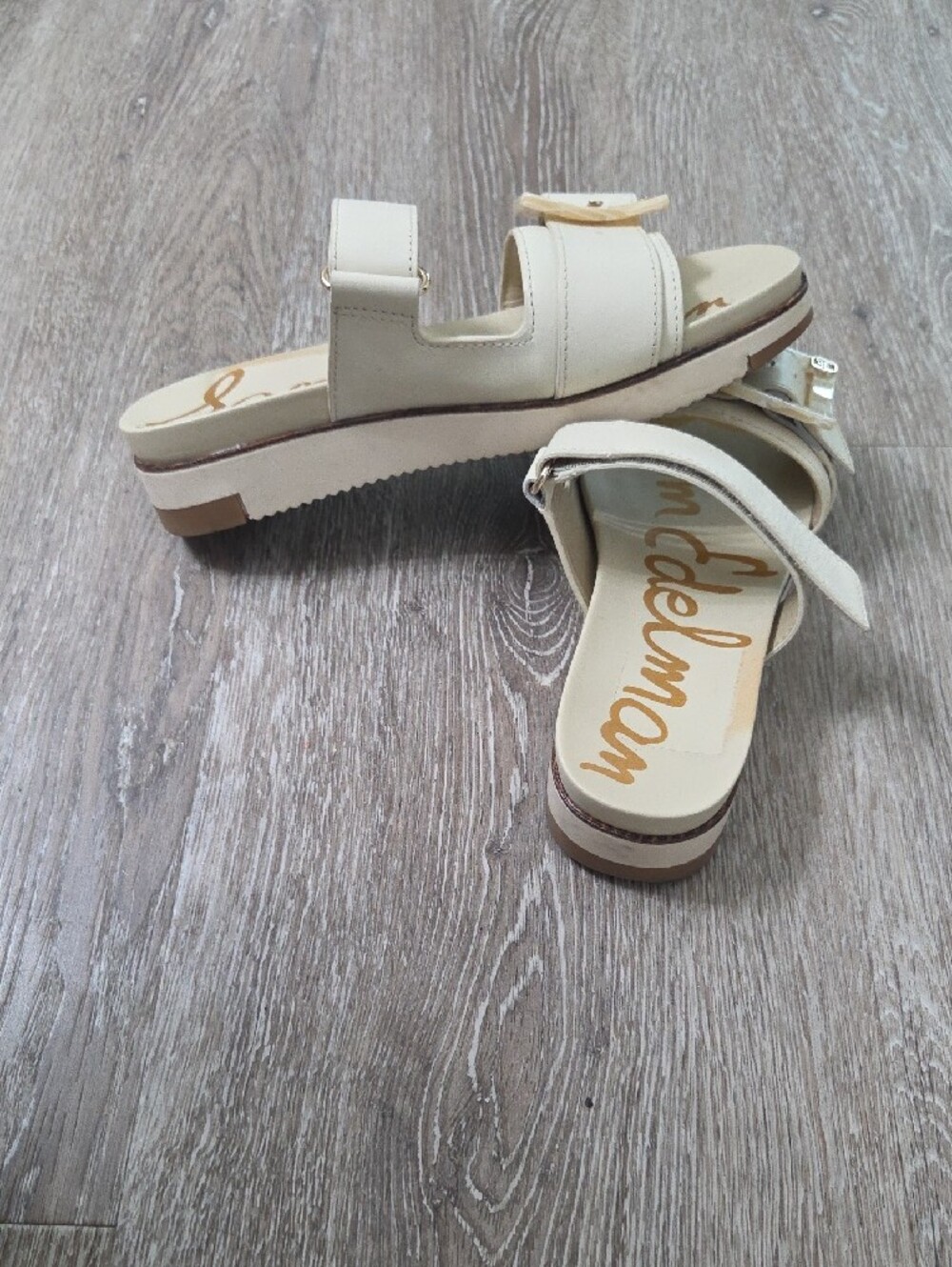 Sam Edelman Ivory Slide Mules with Buckle Detail - Picture 2 of 2
